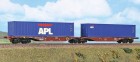 40252 ACME Articulated Container car type Sggmrss 90 of Touax loaded with containers